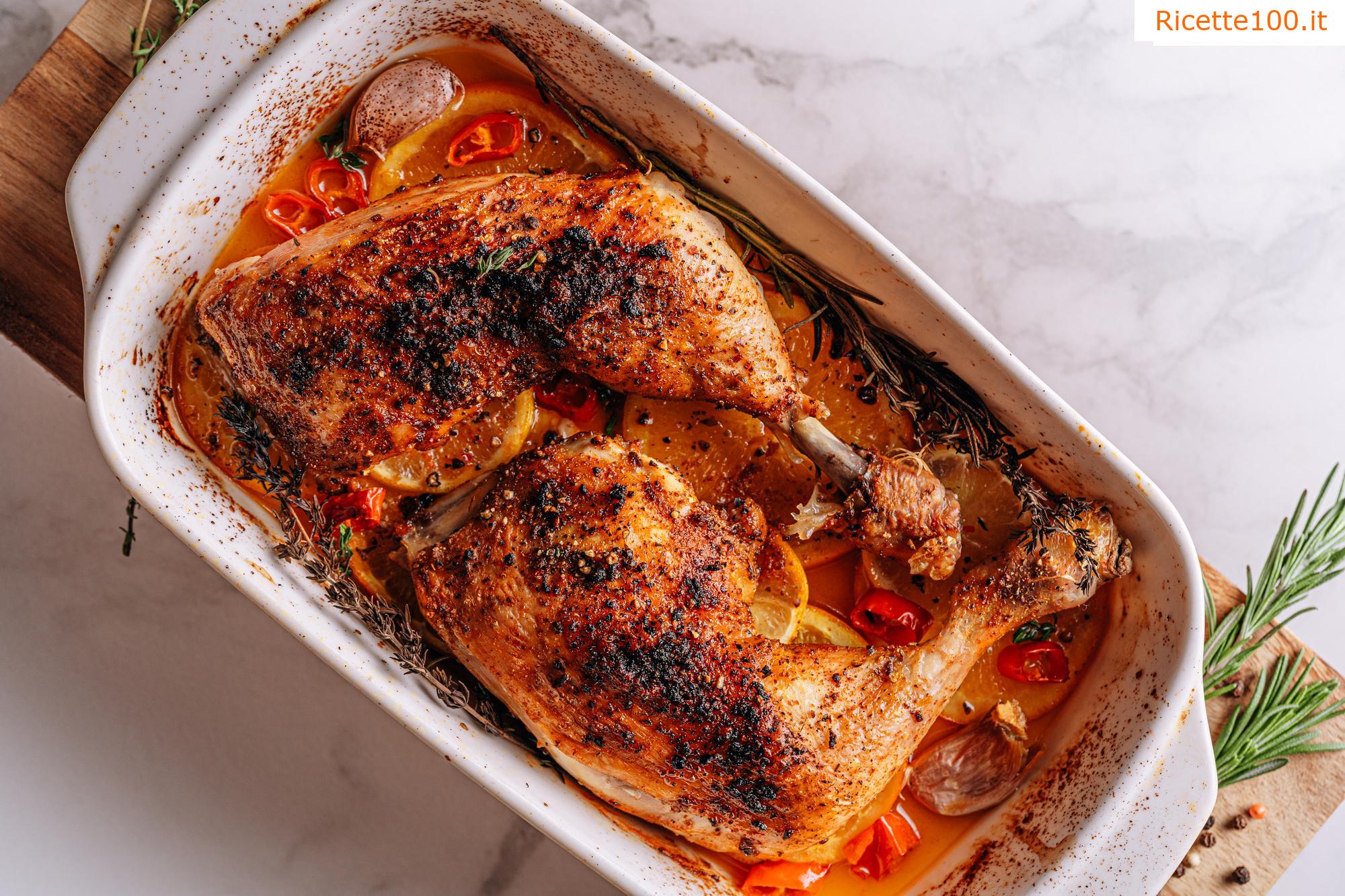 Cosce di tacchino marinate al forno