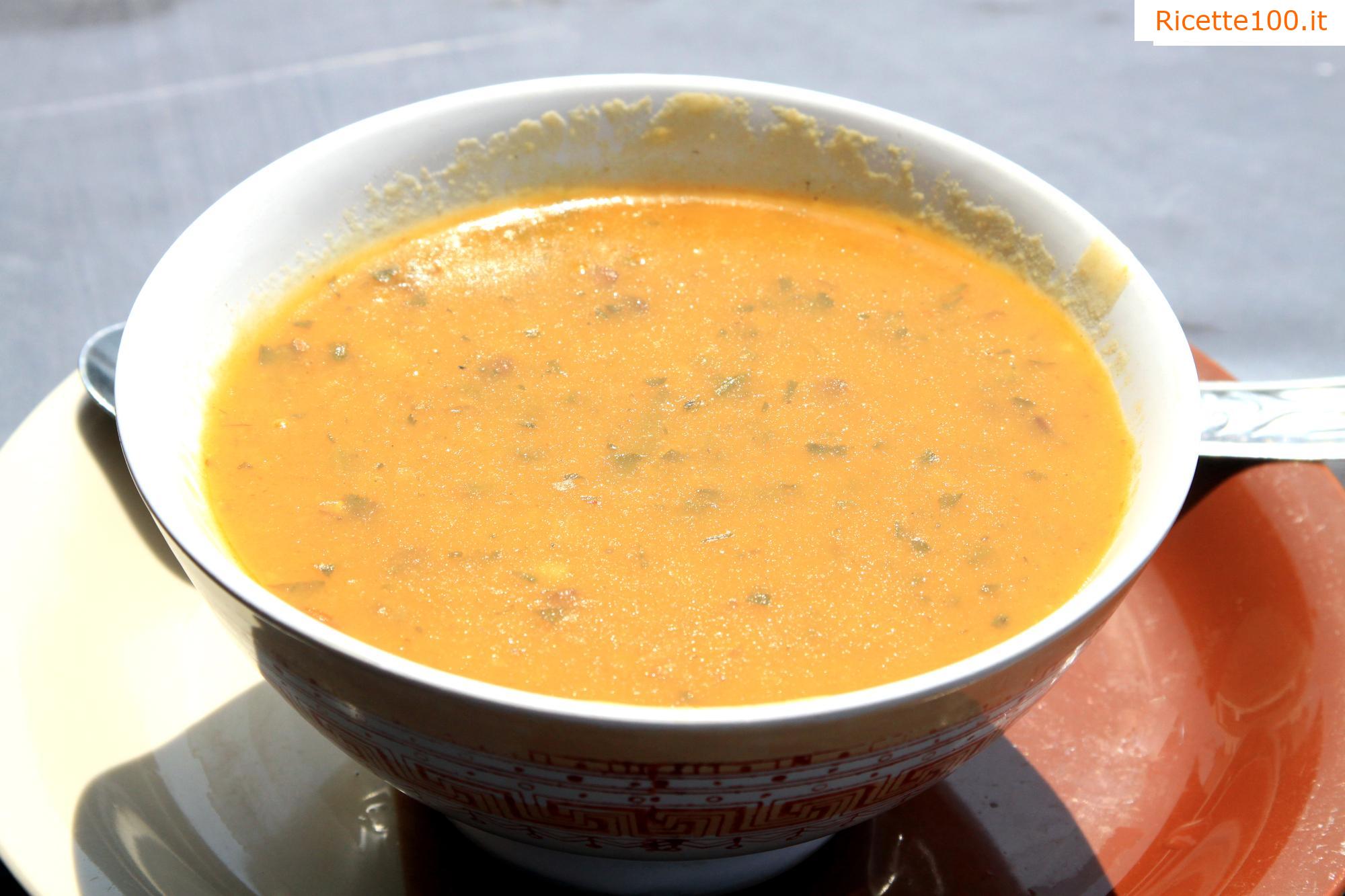 Crema di ceci con funghi e pancetta croccante