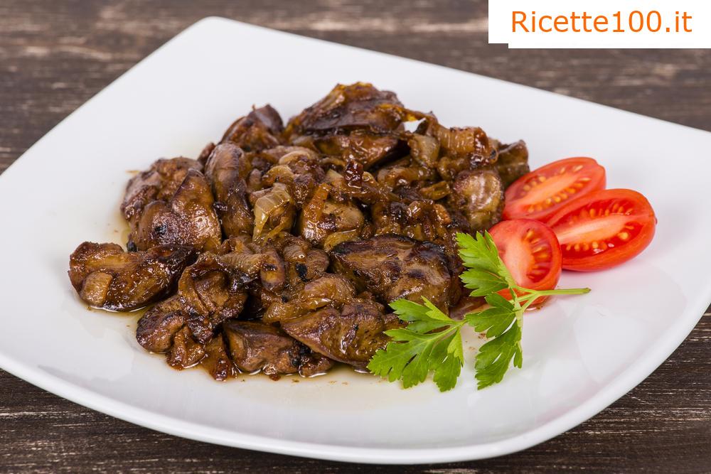 Fegato di pollo con cipolle
