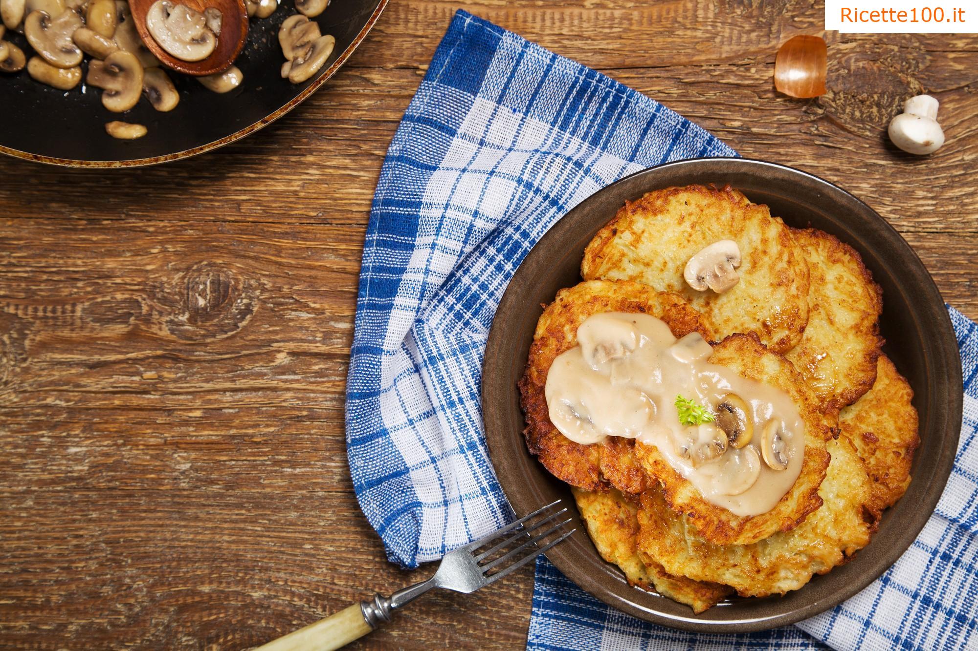 Frittelle di patate con funghi