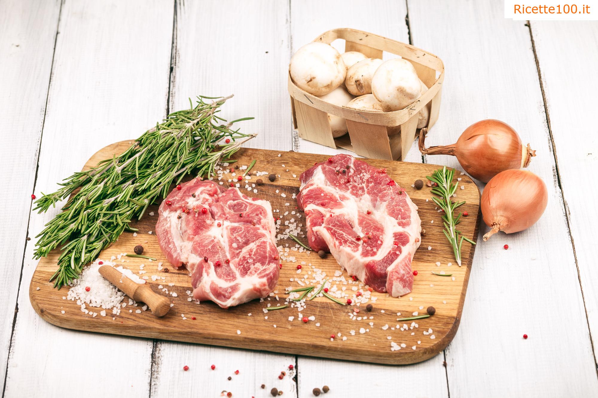 Pernice di maiale con funghi