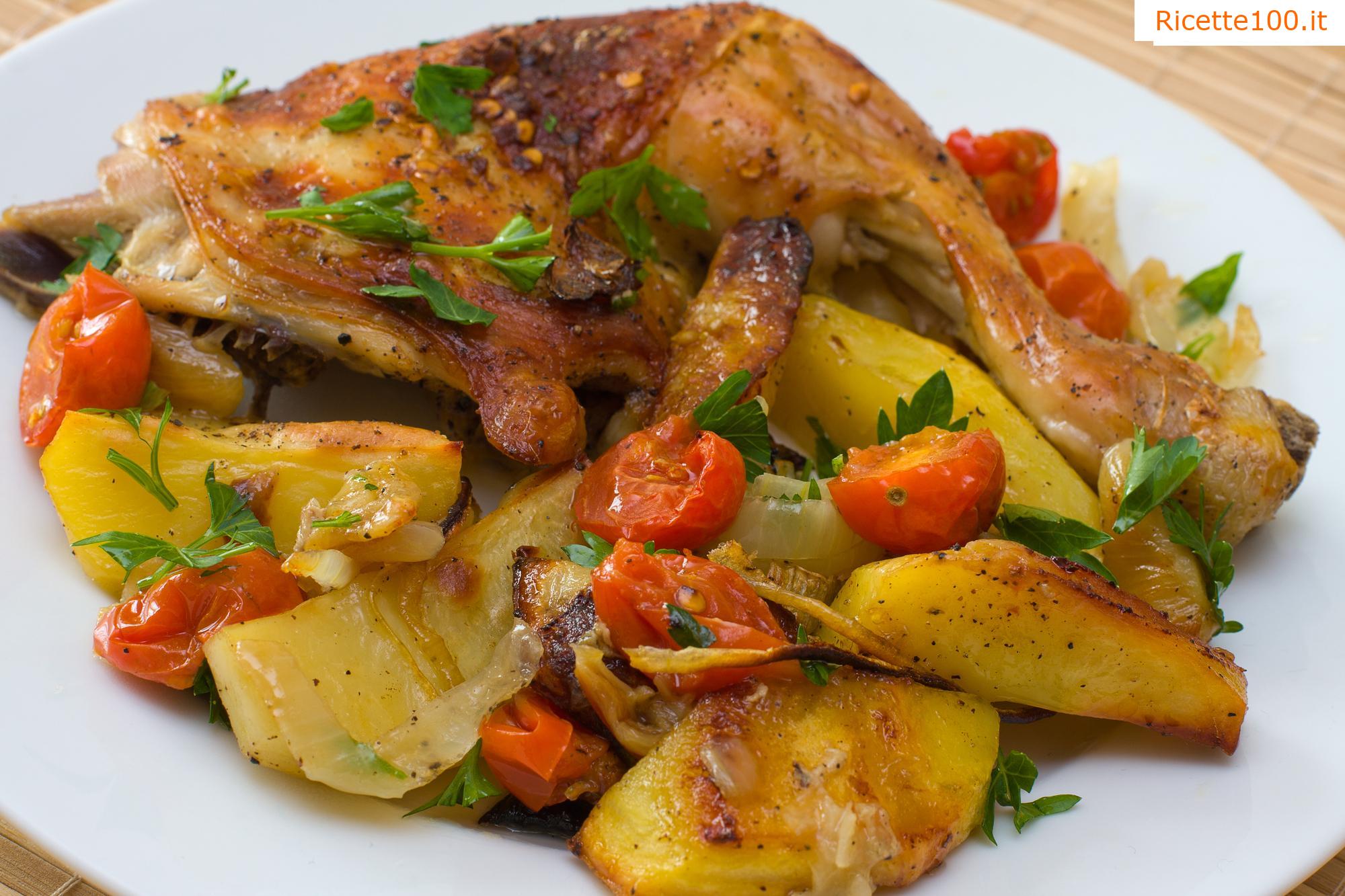 Pollo arrosto con verdure