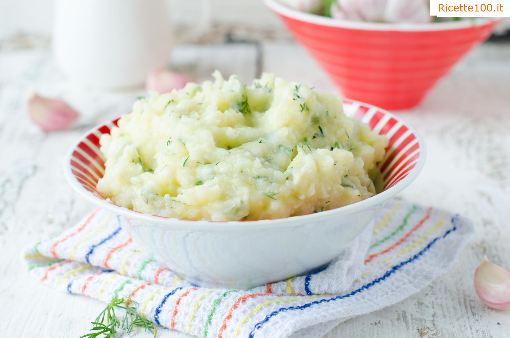 Purè di patate con panna e porro