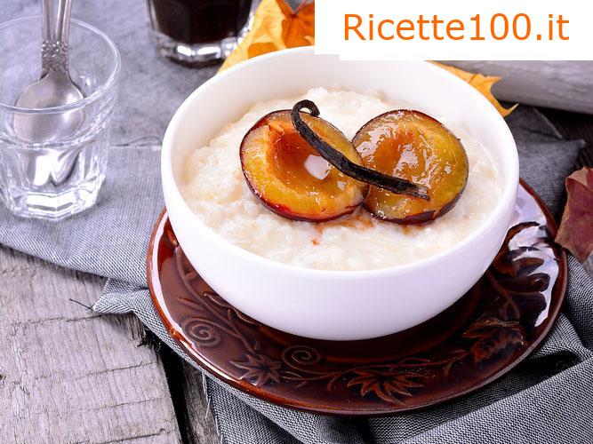 Riso al forno con panna e prugne