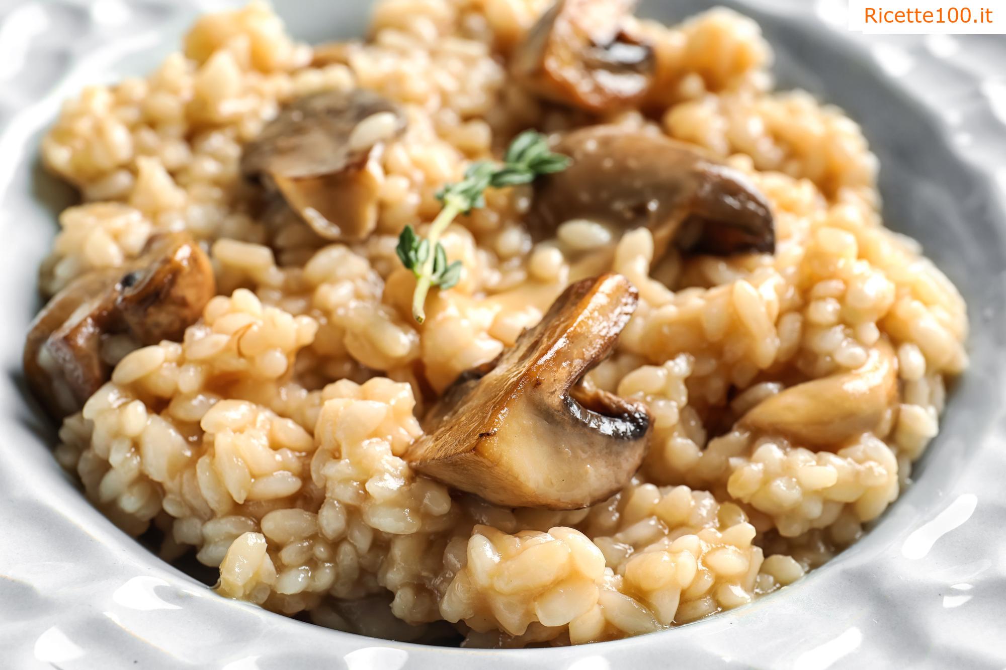 Risotto con zucchine e funghi