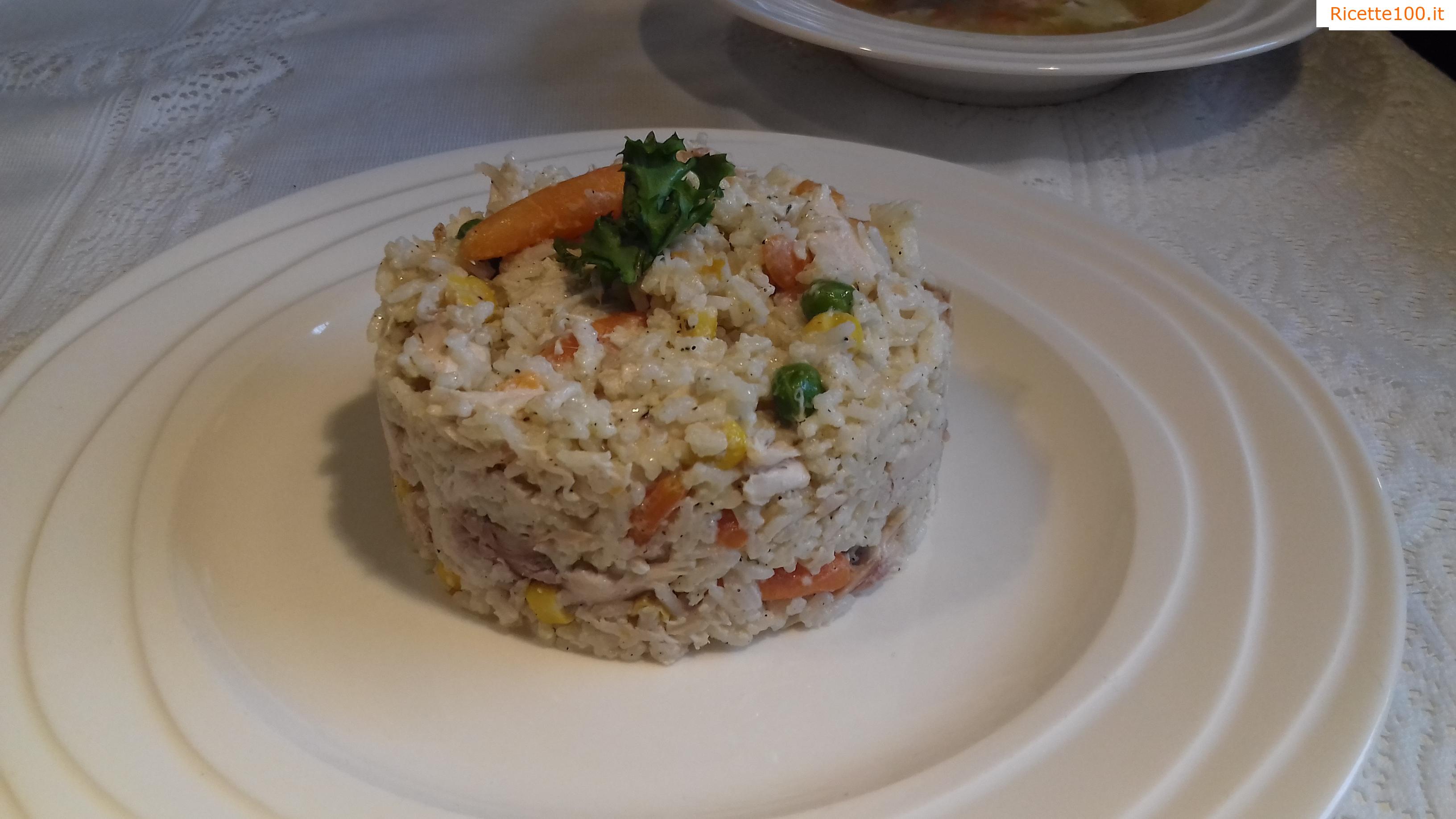 Risotto di pollo con verdure e champignon