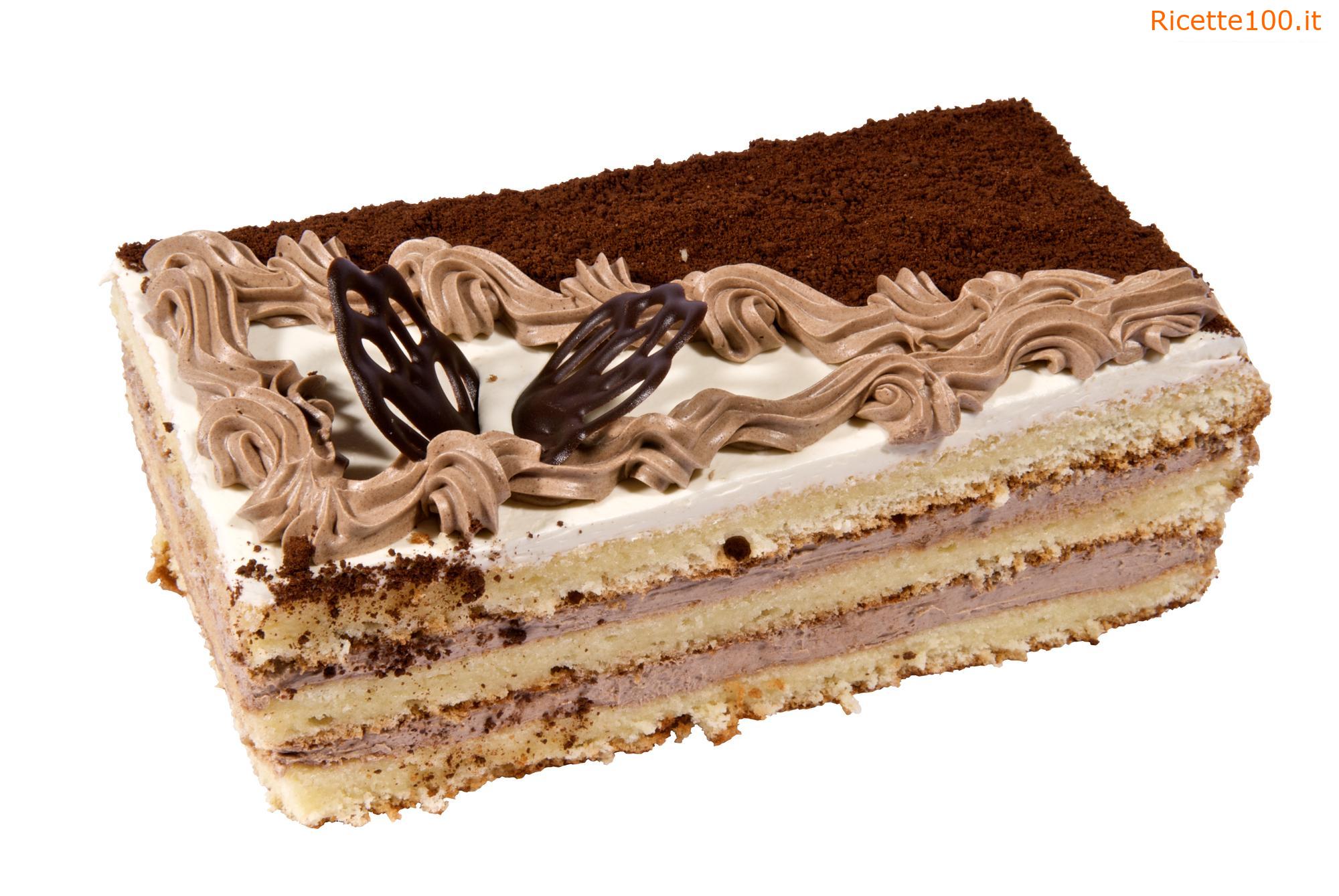 Torta al cacao con ripieno di caffè