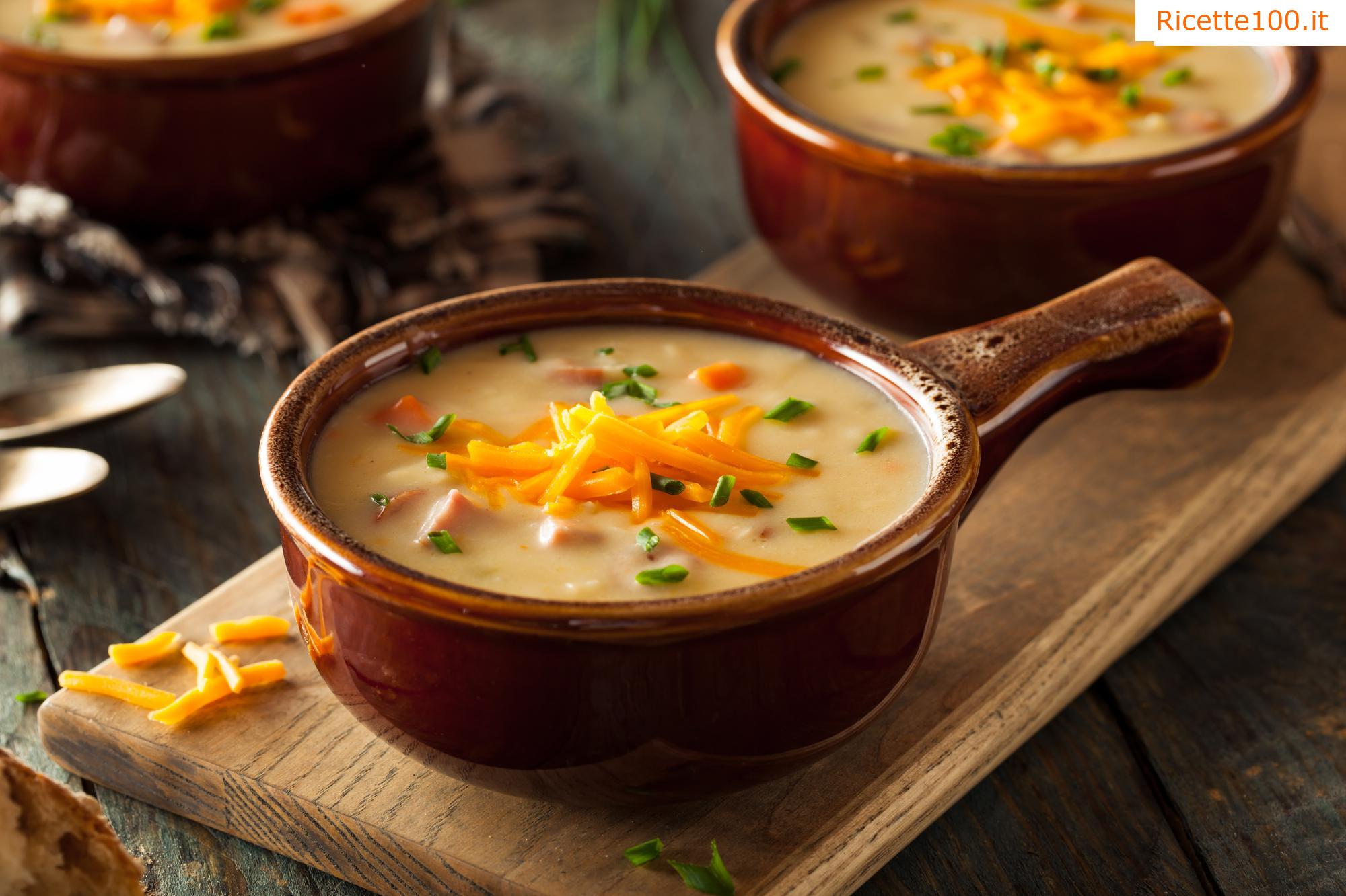 Vellutata di verdure con panna e formaggi