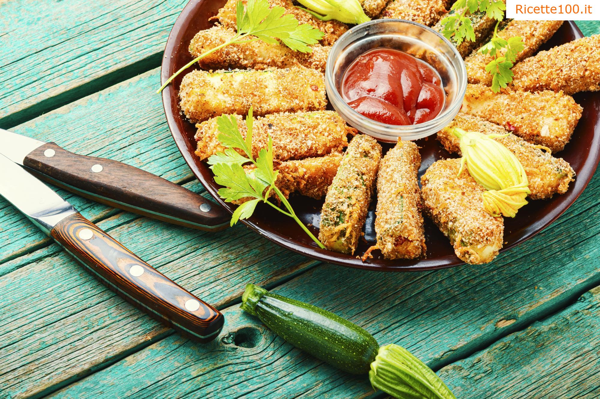 Zucchine a bastoncini al forno