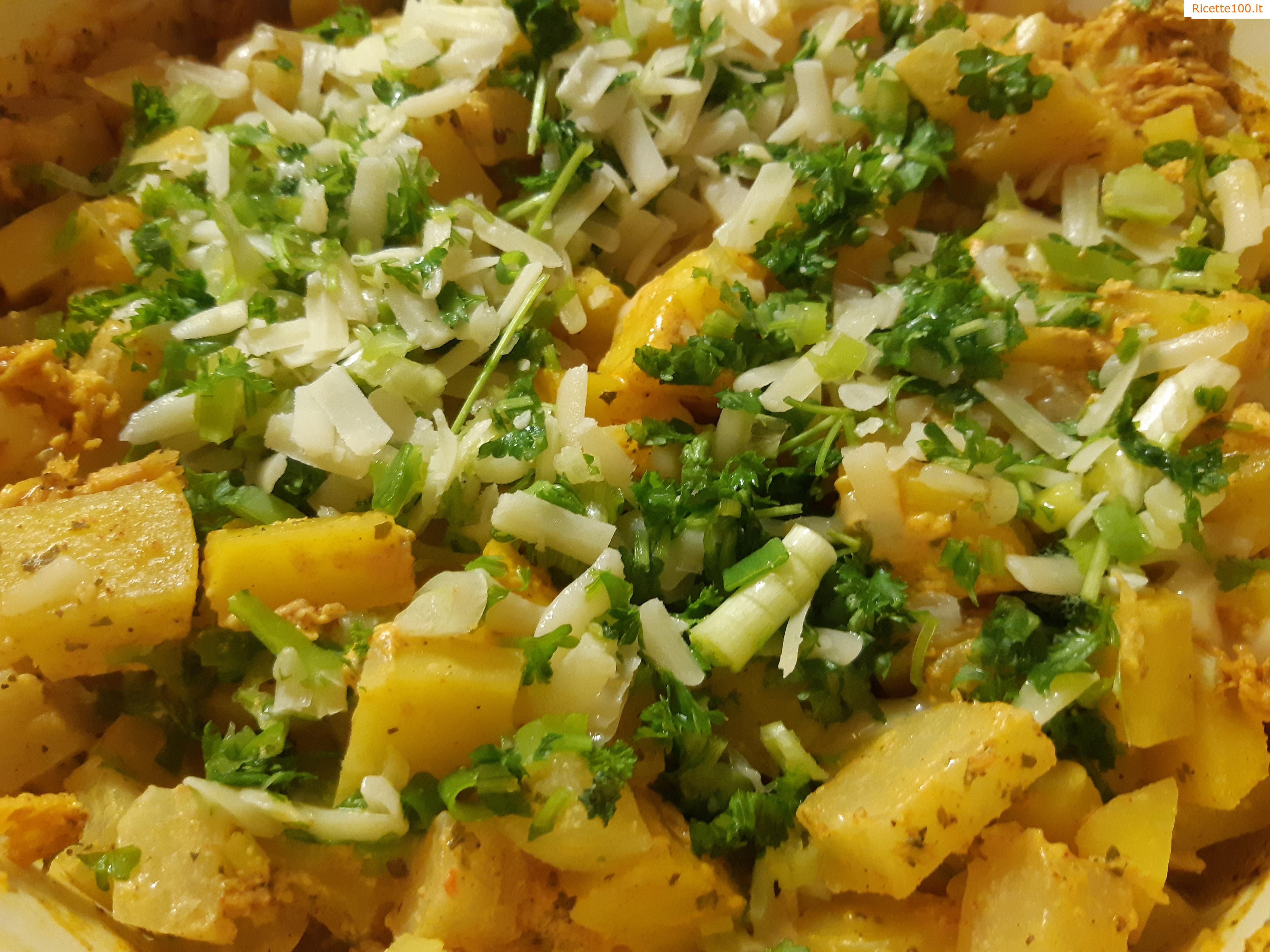 Zucchine al forno con rapanelli e cipolla