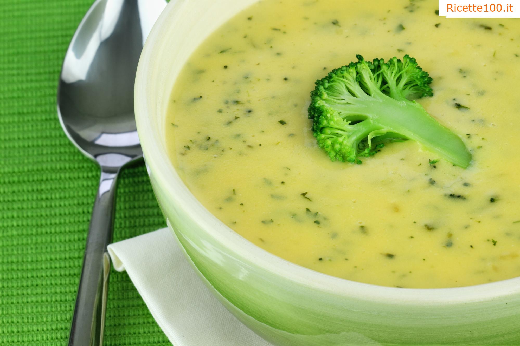 Zuppa di broccoli con gorgonzola